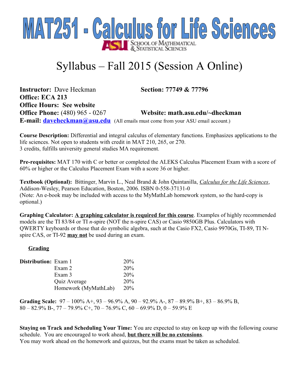 Syllabus Fall 2015 (Session a Online)