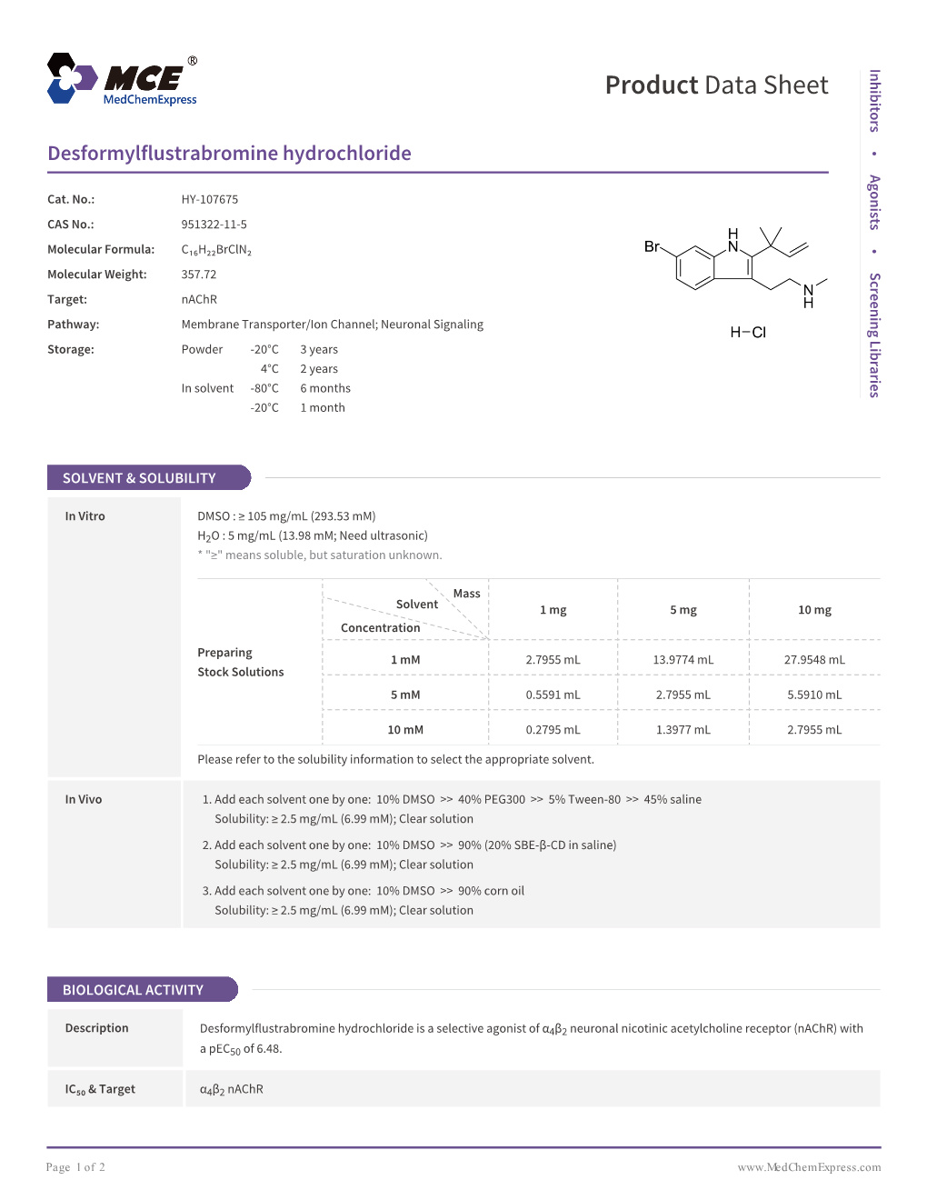 Desformylflustrabromine Hydrochloride | Medchemexpress