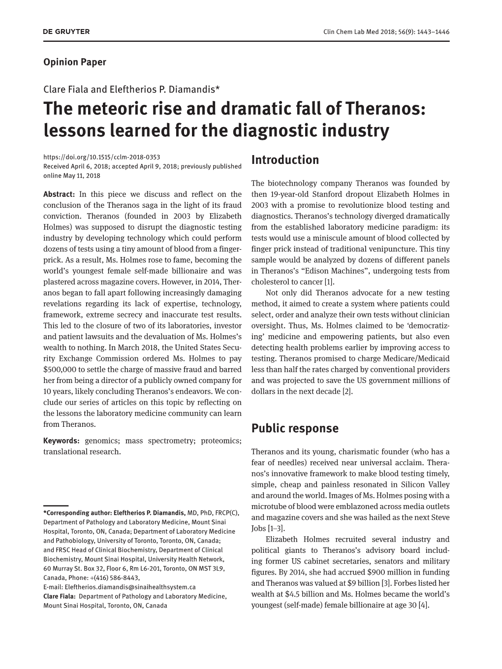 The Meteoric Rise and Dramatic Fall of Theranos: Lessons Learned for The