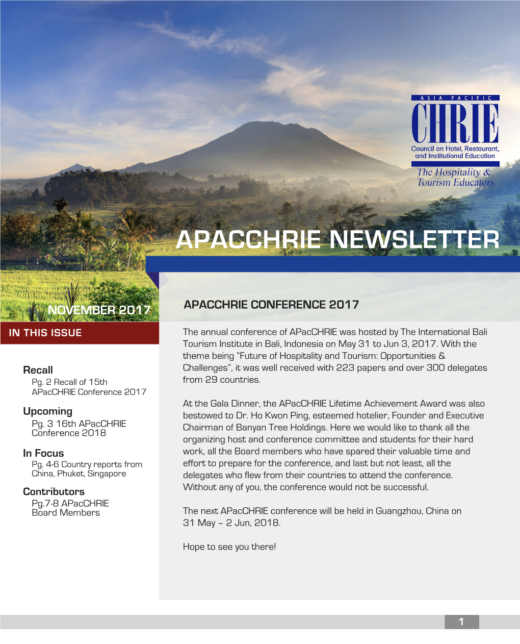 Apacchrie Newsletter 2017 Nov