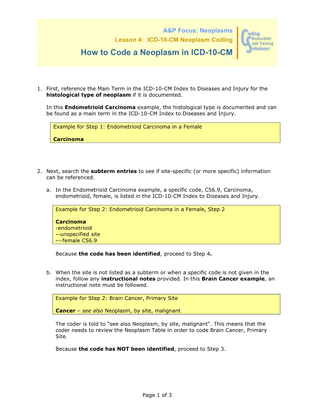 How to Code a Neoplasm in ICD-10-CM