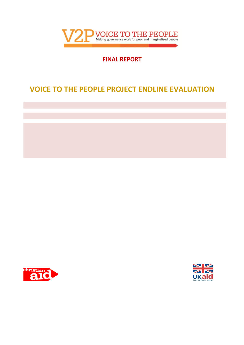 Voice to the People Project Endline Evaluation