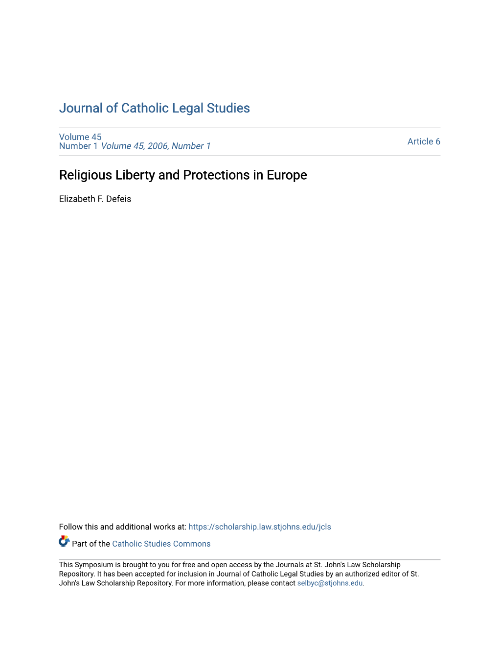 Religious Liberty and Protections in Europe