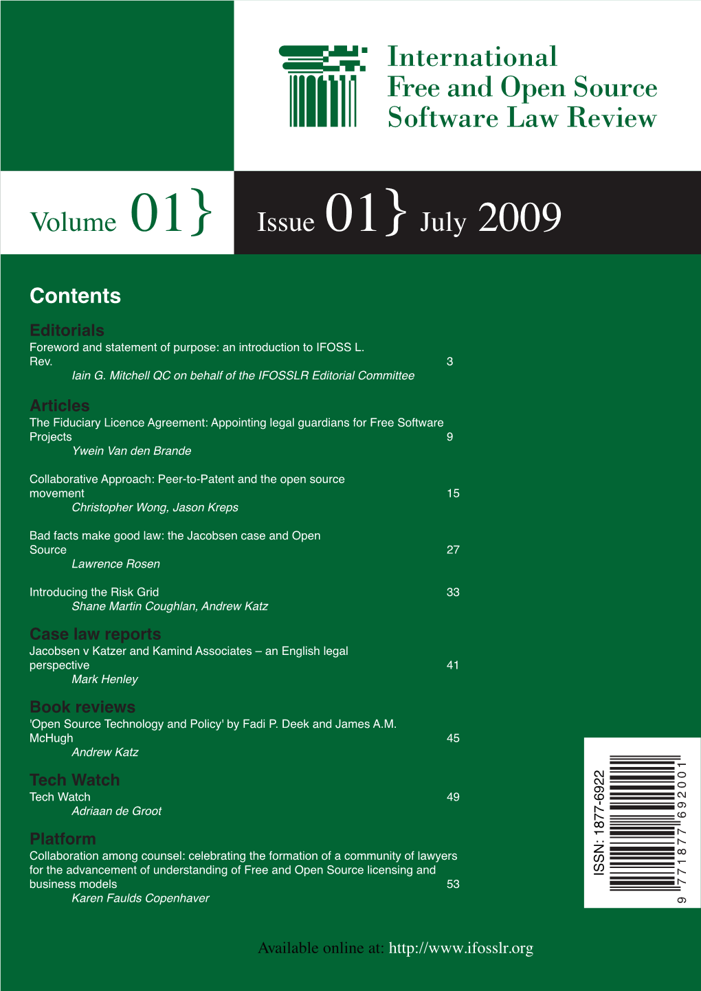 Volume 01} Issue 01}July 2009