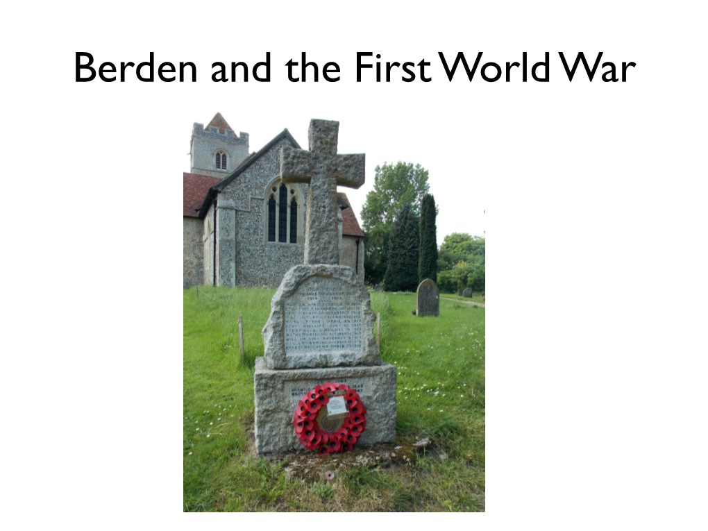 Berden and the First World War