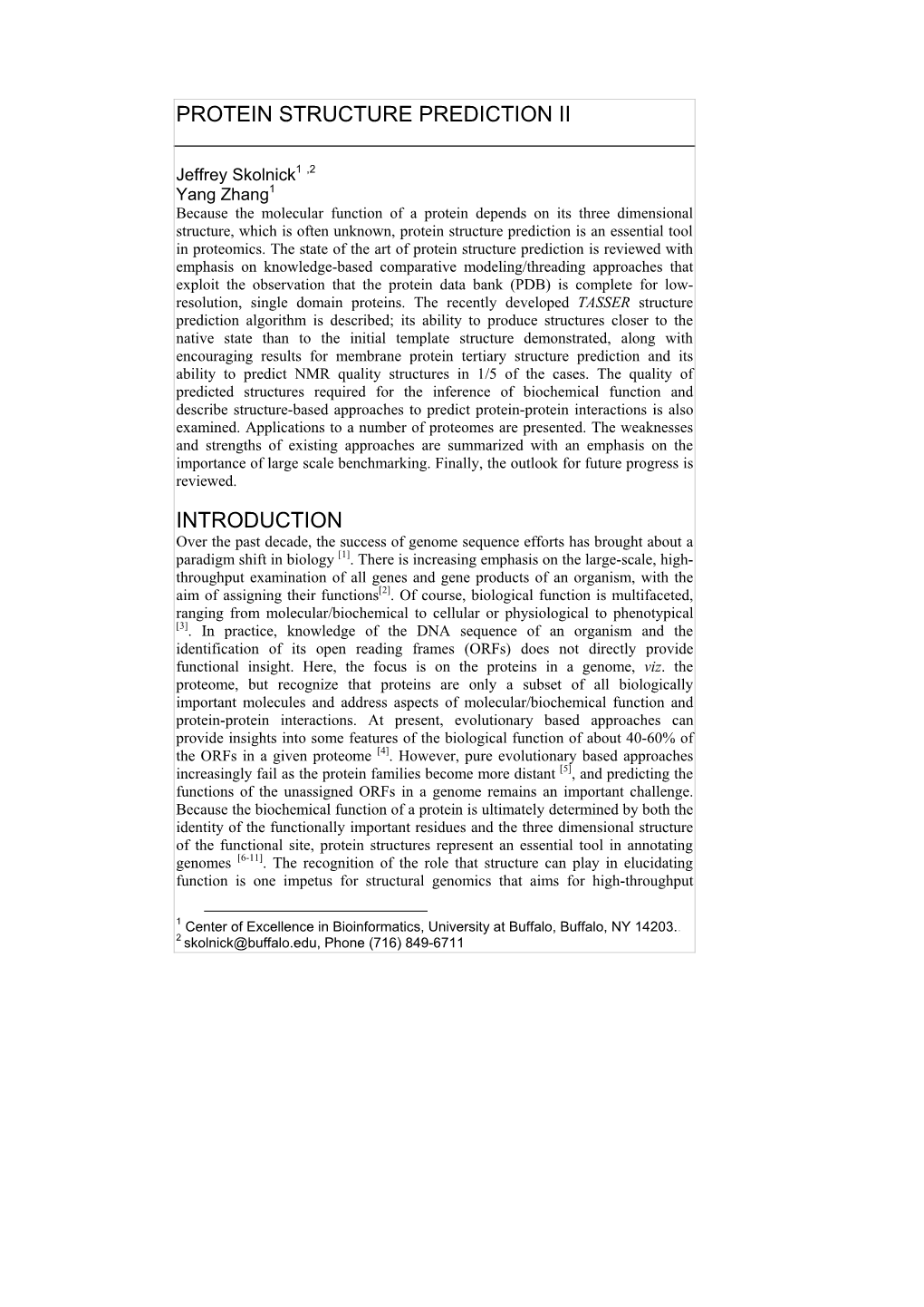 Protein Structure Prediction Ii Introduction