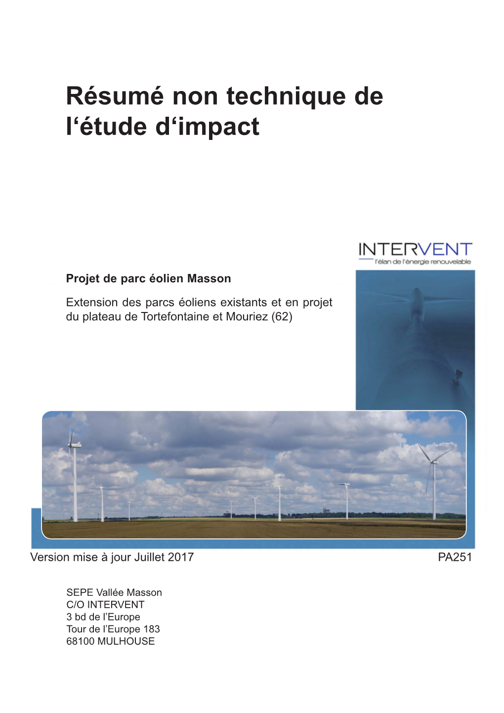 Résumé Non Technique De L'étude D'impact