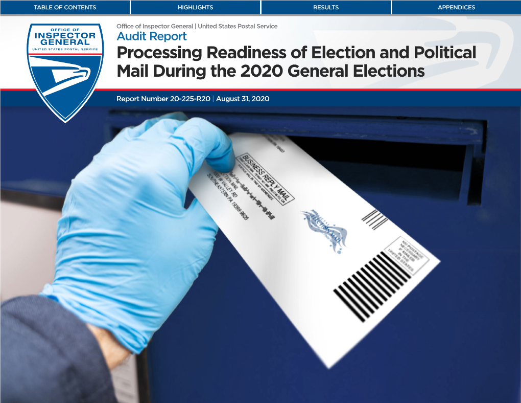 USPS OIG Processing Readiness of Election and Political Mail During