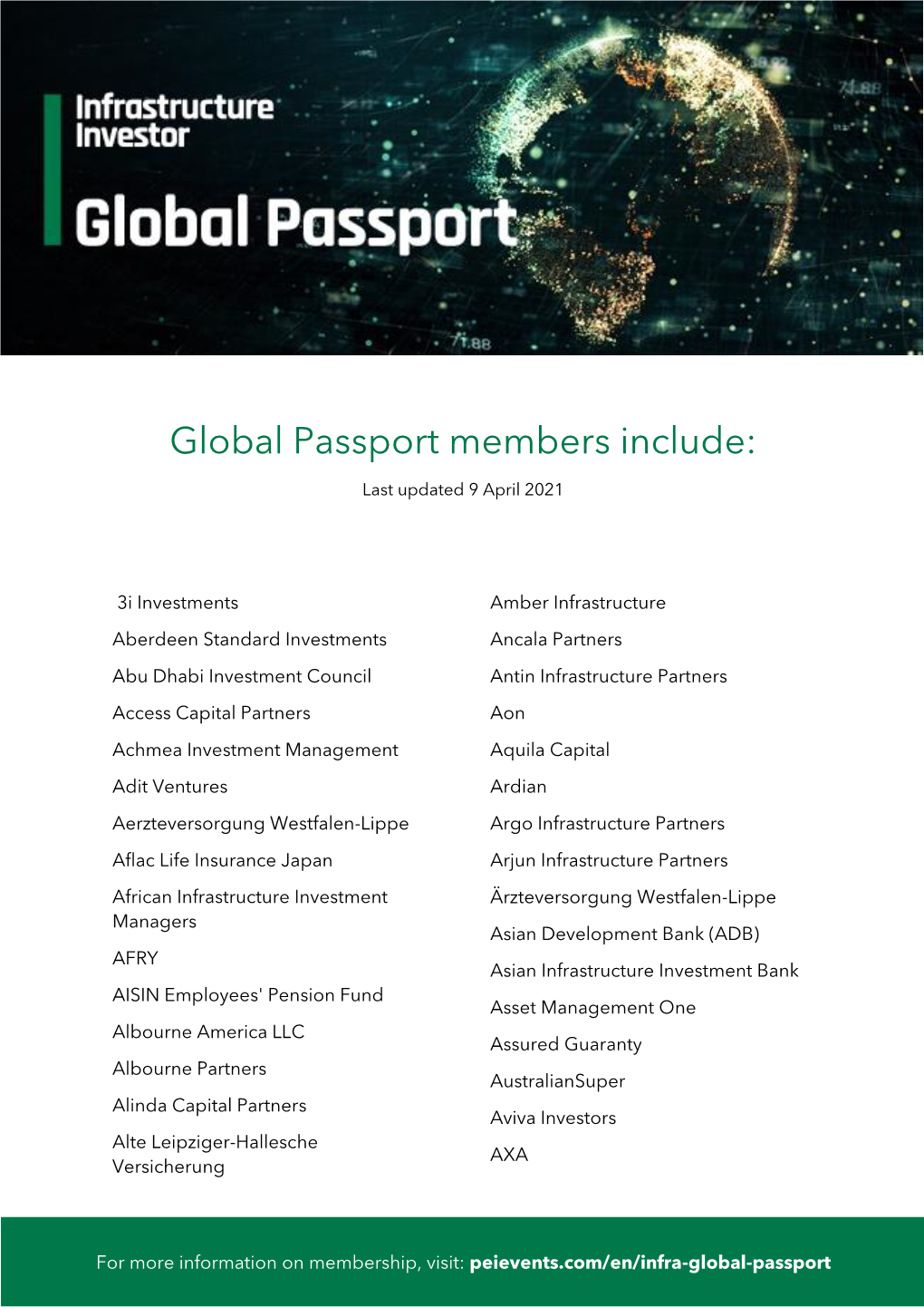 Global Passport Members Include