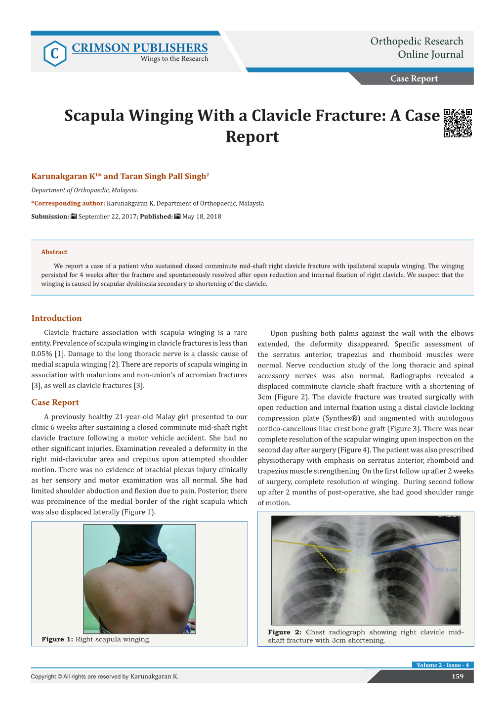 Scapula Winging with a Clavicle Fracture: a Case Report