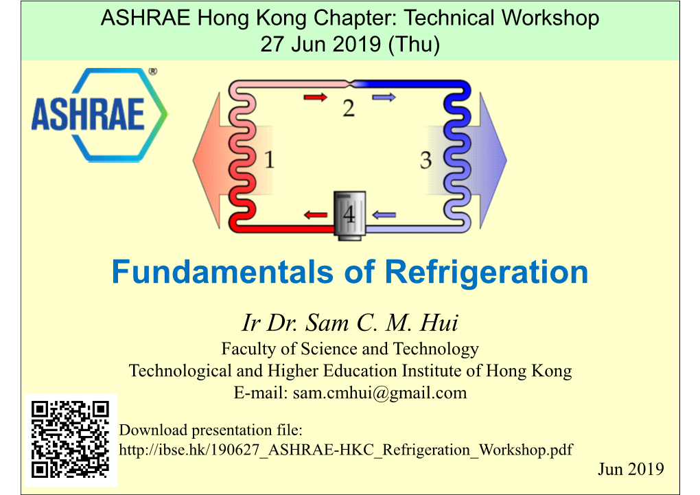 Fundamentals of Refrigeration Ir Dr