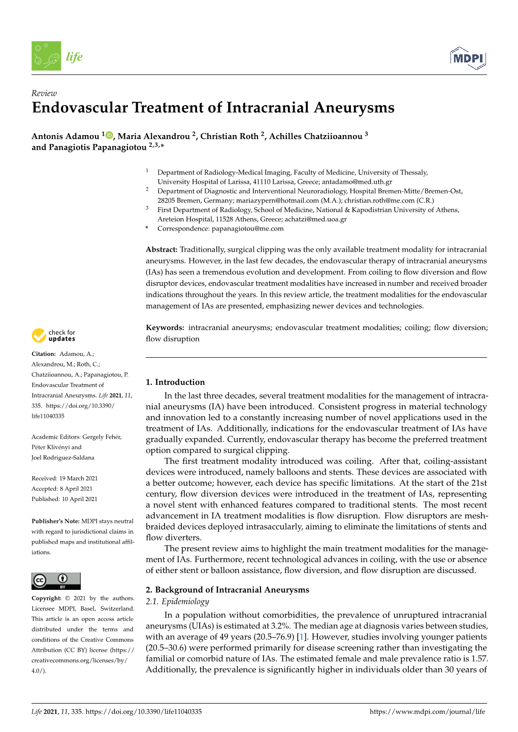 Endovascular Treatment of Intracranial Aneurysms