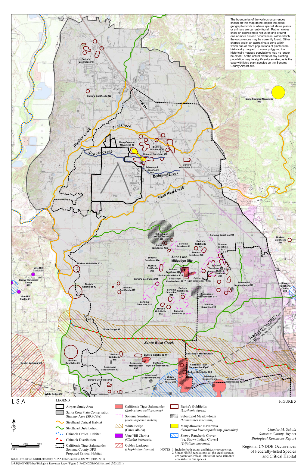 Regional CNDDB Occurrences of Federally