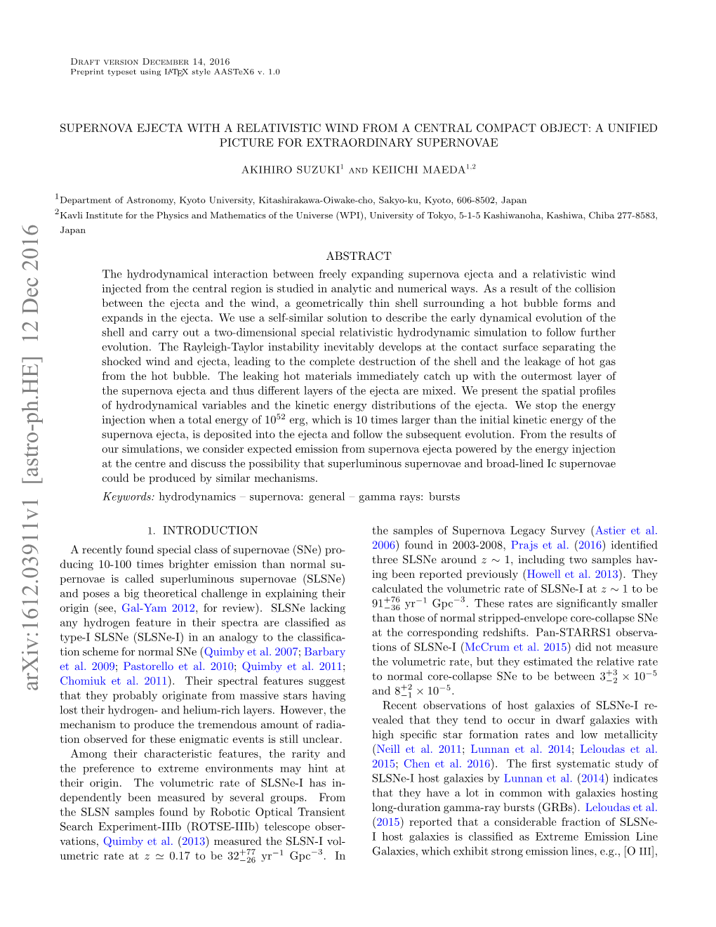 Arxiv:1612.03911V1 [Astro-Ph.HE] 12 Dec 2016 +2 −5 That They Probably Originate from Massive Stars Having and 8−1 × 10