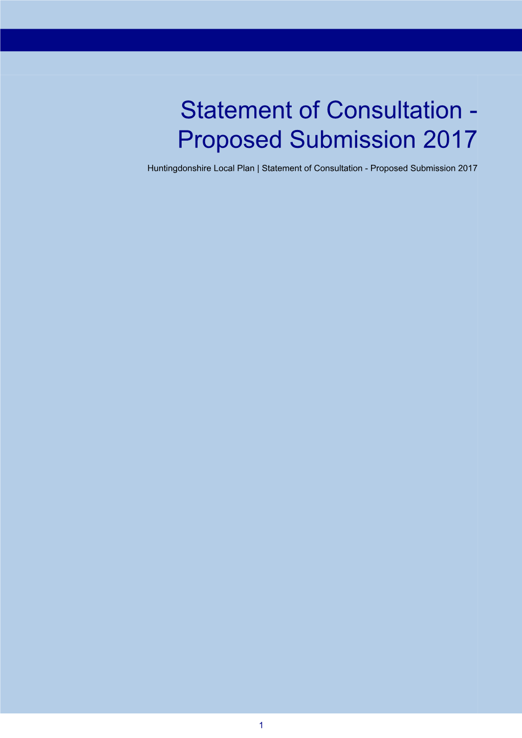 Statement of Consultation - Proposed Submission 2017