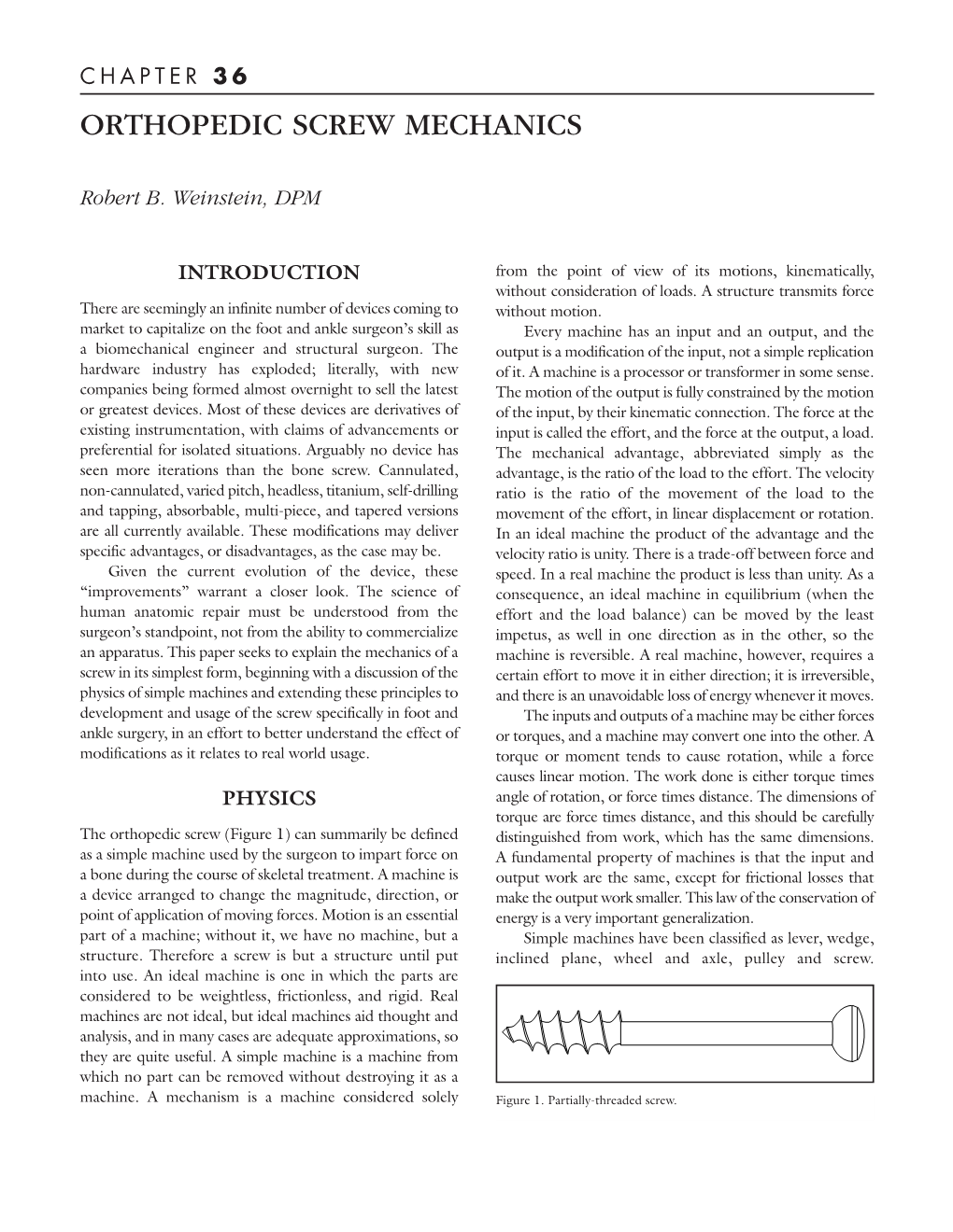 Orthopedic Screw Mechanics