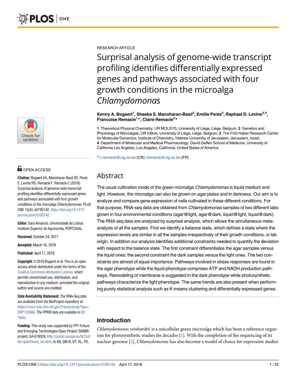 Surprisal Analysis of Genome-Wide Transcript Profiling Identifies
