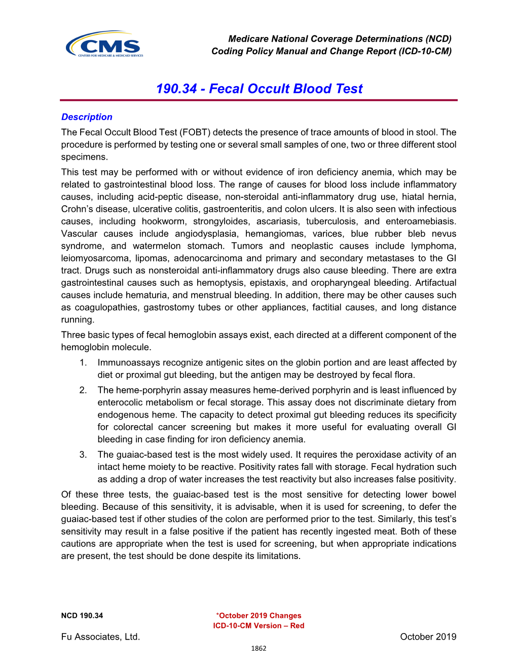 Fecal Occult Blood Test