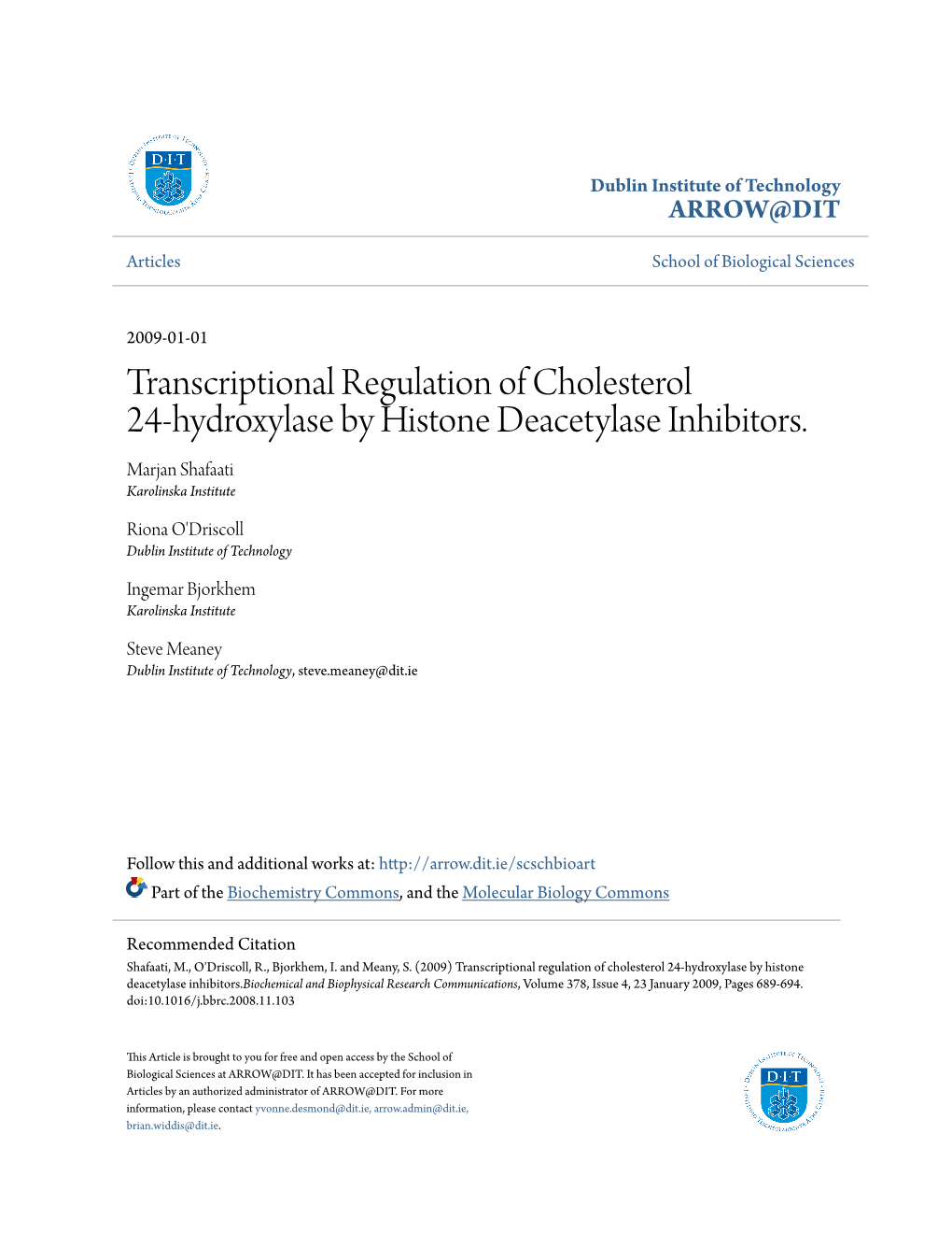 Transcriptional Regulation of Cholesterol 24-Hydroxylase by Histone Deacetylase Inhibitors