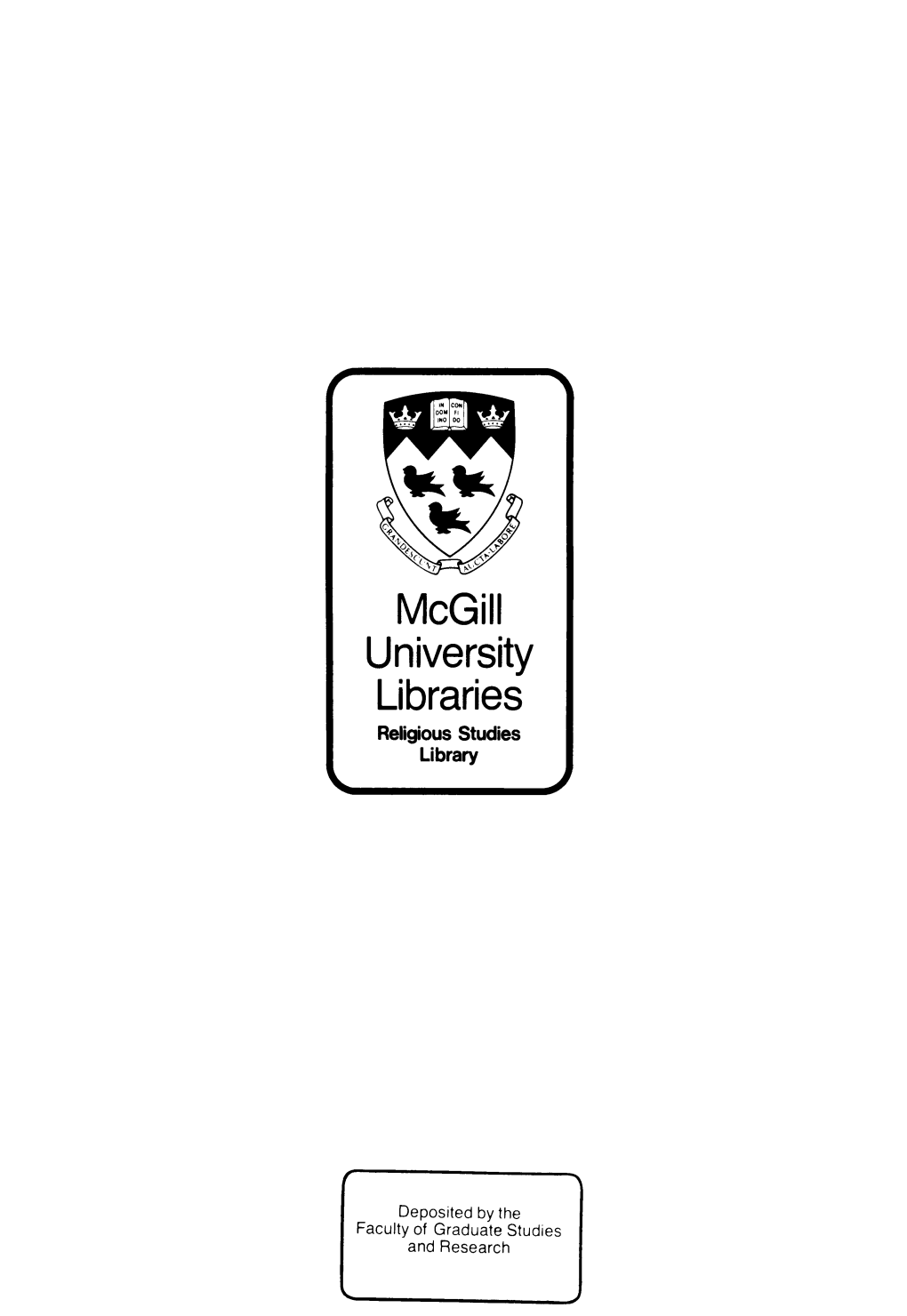 Mcgill University Libraries Religious Studies Library