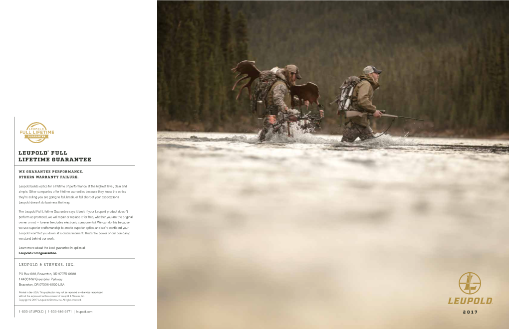 Leupold® Full Lifetime Guarantee