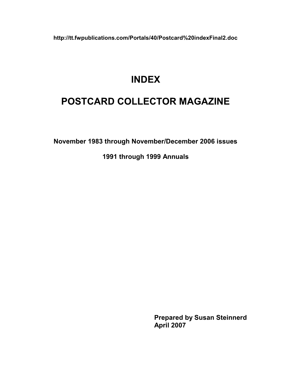 Postcard Collector Magazine