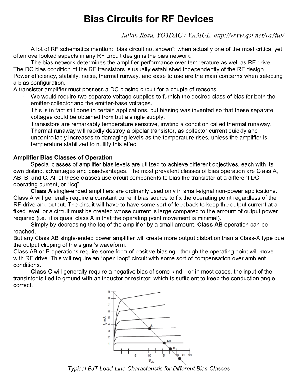 Bias Circuits for RF Devices