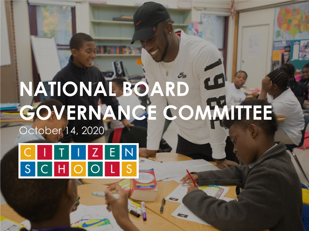 NATIONAL BOARD GOVERNANCE COMMITTEE October 14, 2020