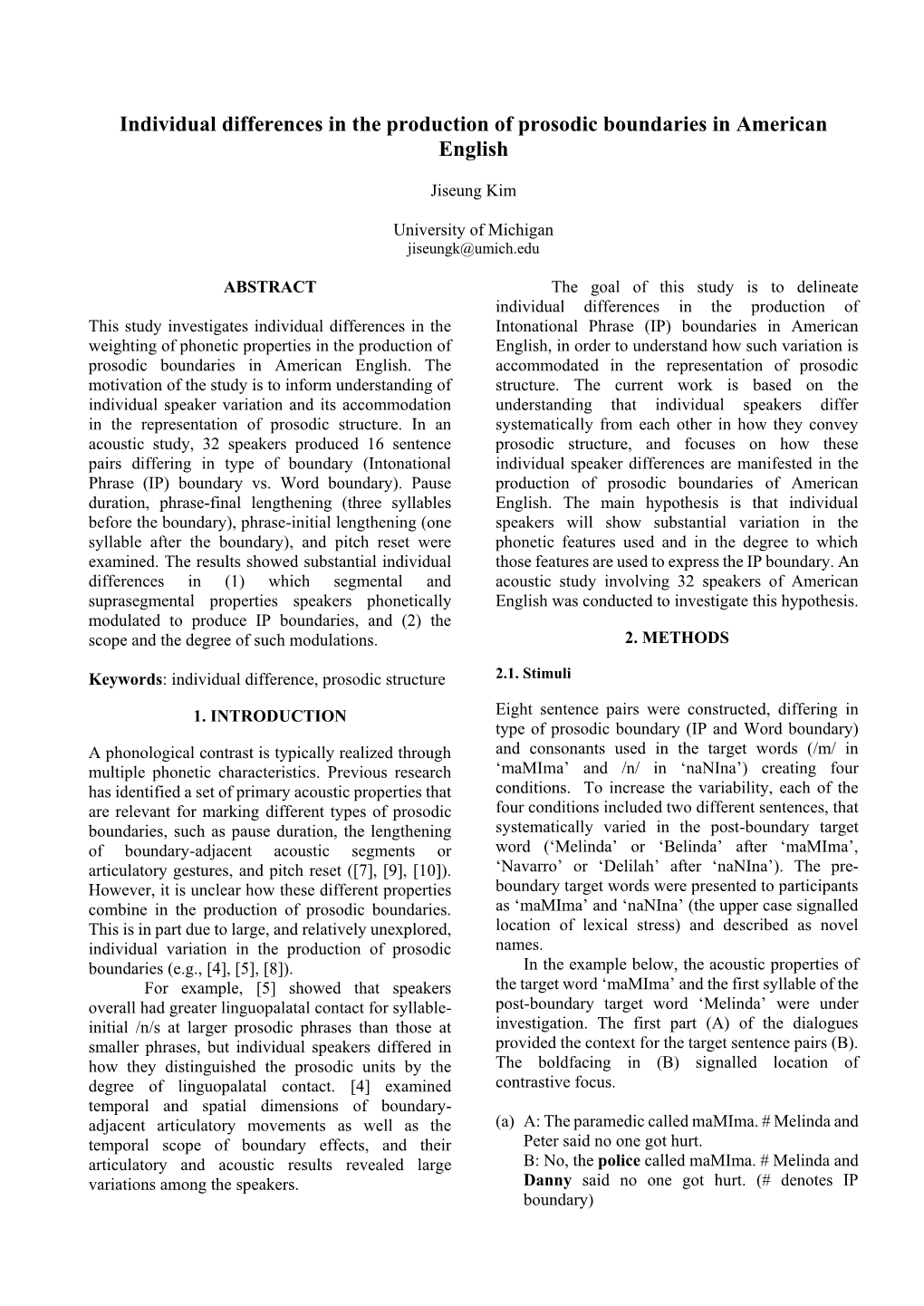 Individual Differences in the Production of Prosodic Boundaries in American English