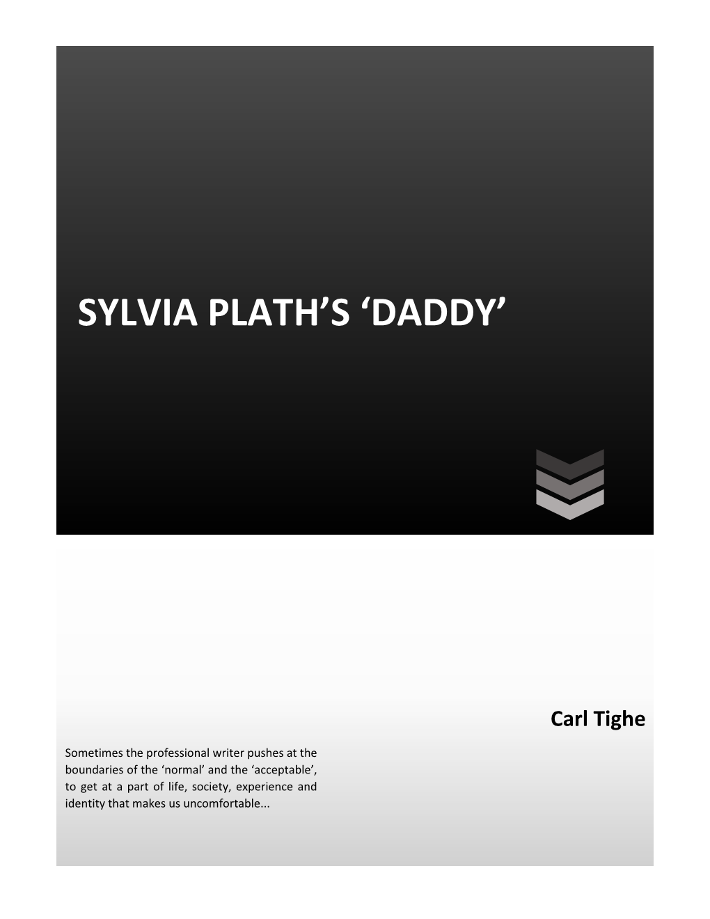 Sylvia Plath's 'Daddy'