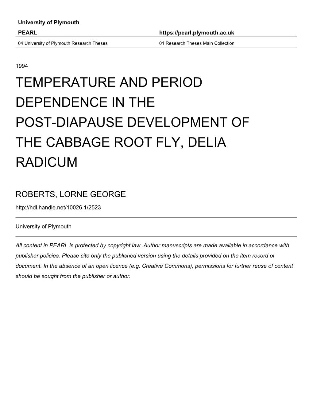 Te:Mperature and Period Dependence in the Post