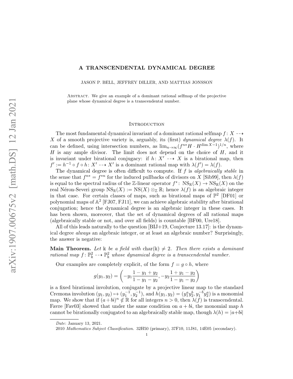 A Transcendental Dynamical Degree