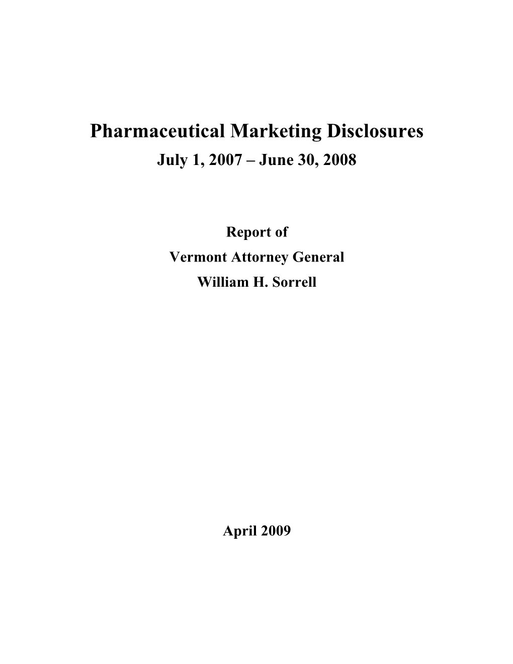 Pharmaceutical Marketing Disclosures