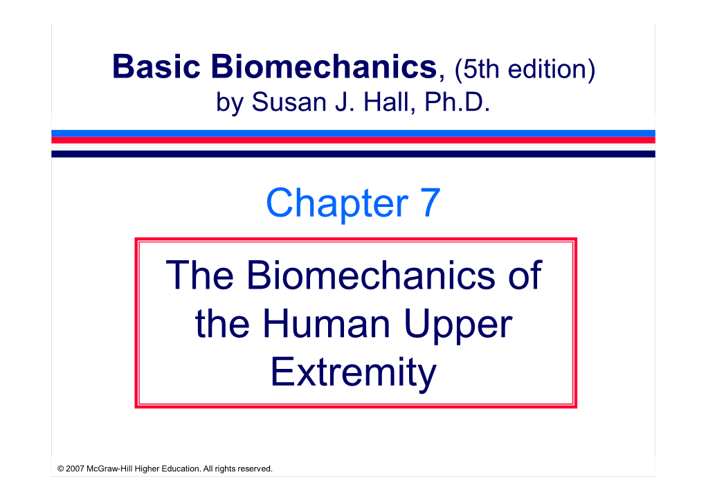 Chapter 7 the Biomechanics of the Human Upper Extremity