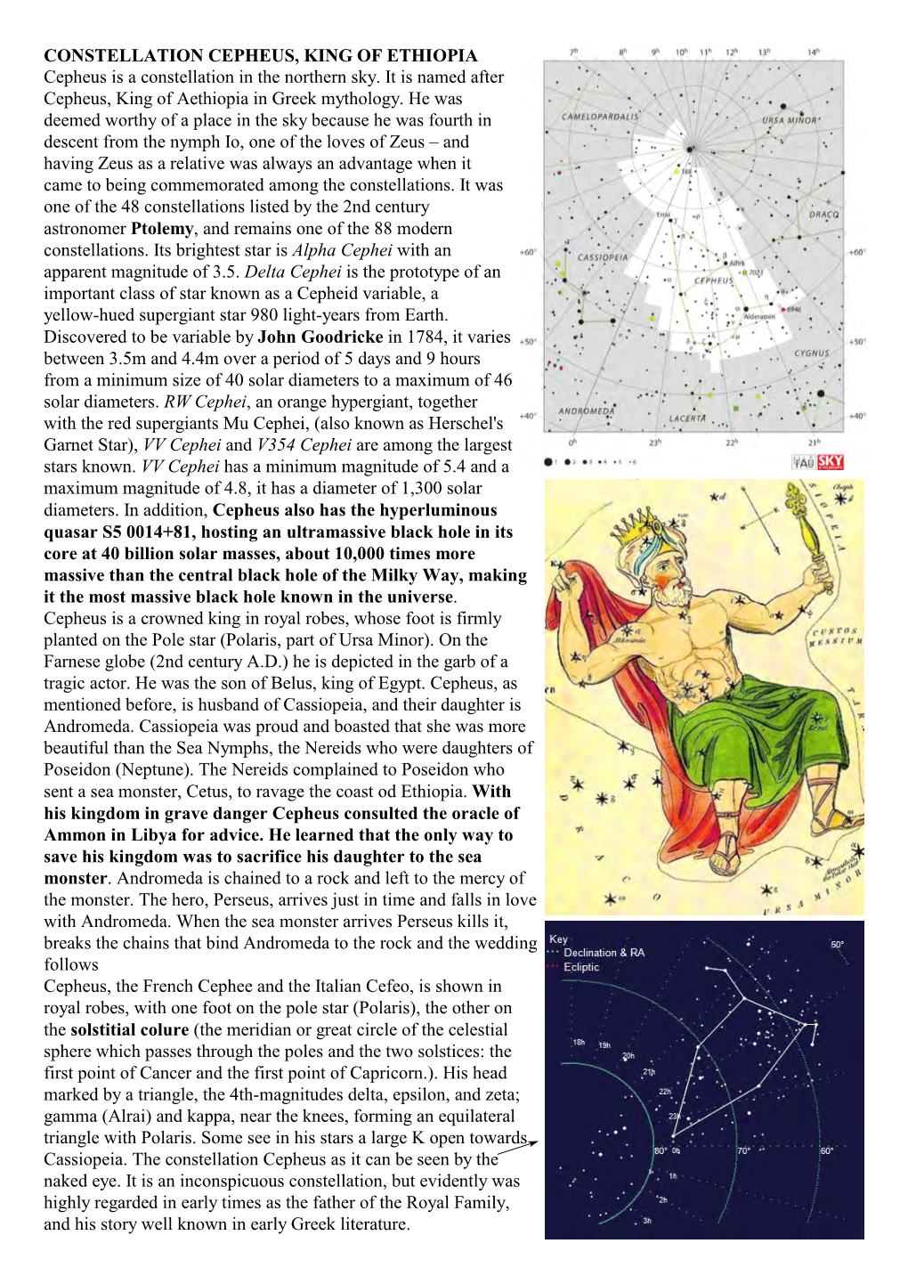 Constellation Cepheus, the King