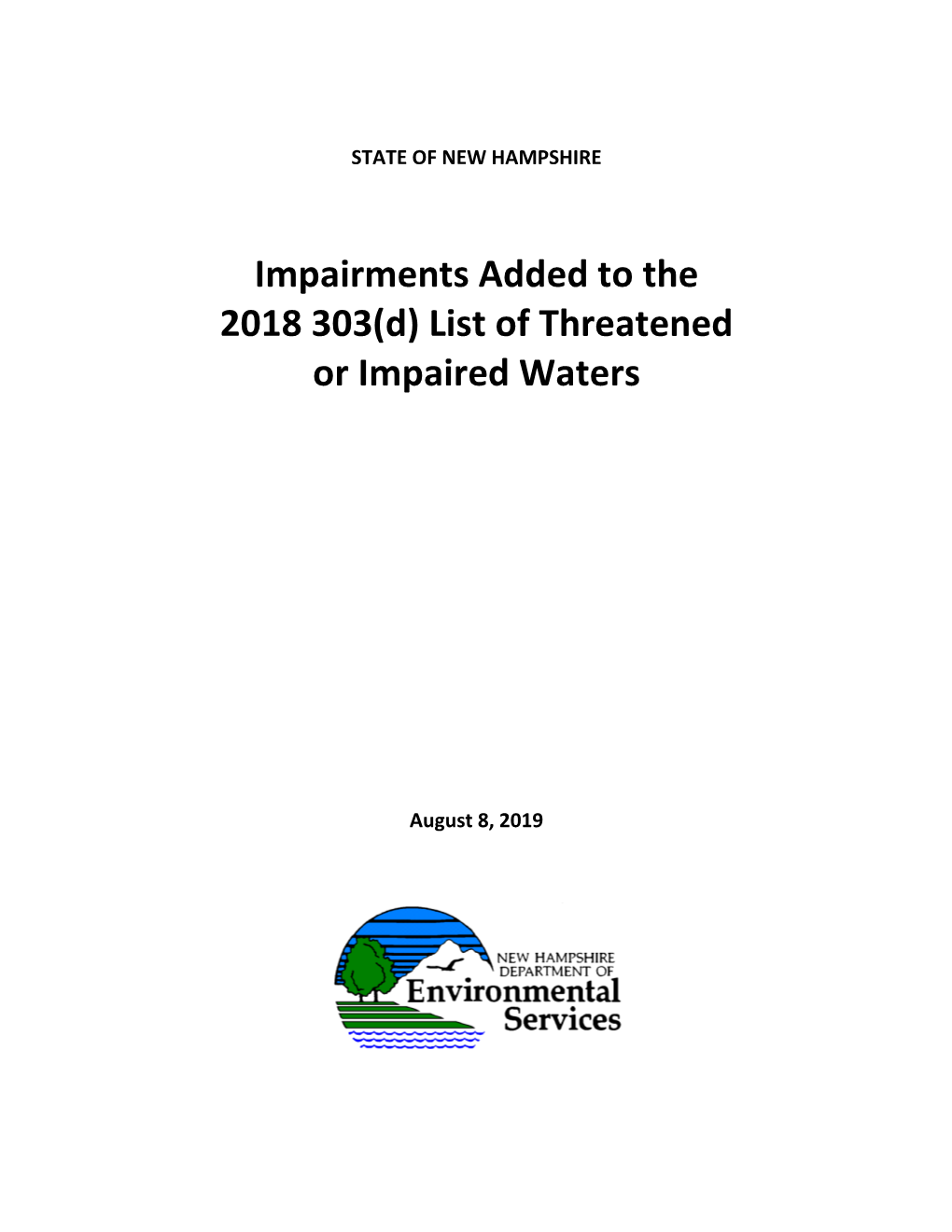 Waters Added to the 2018, 303(D) List.Pdf