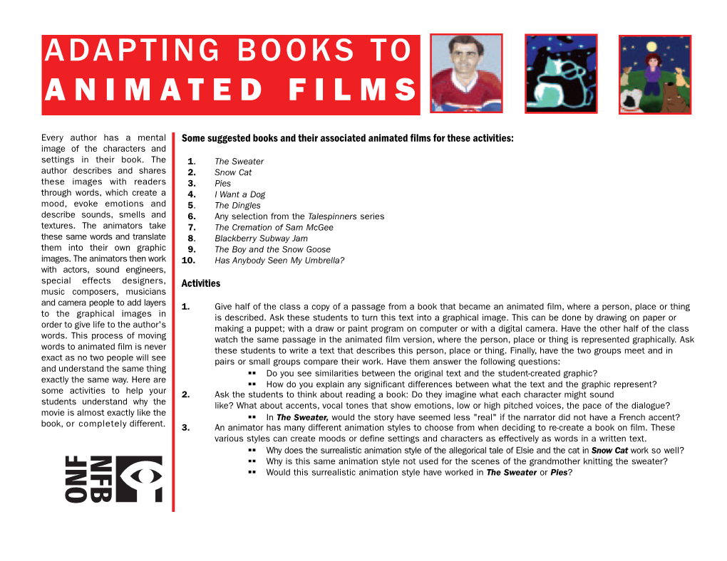 Adapting Books to Animated Films