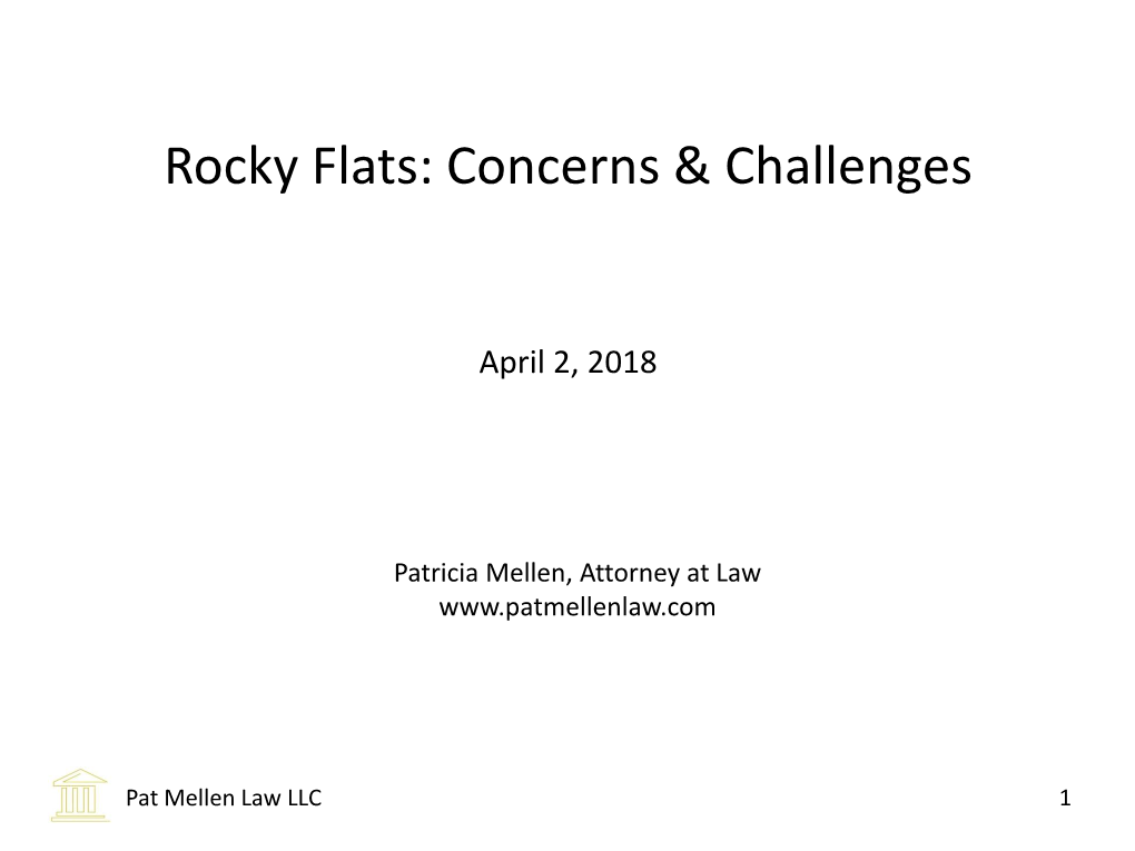 Rocky Flats: Concerns & Challenges