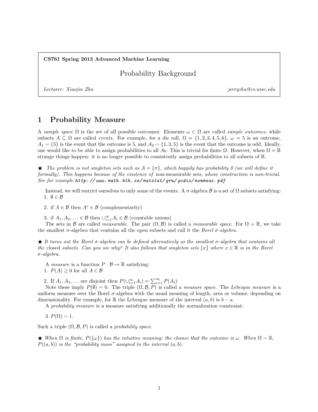 Probability Background