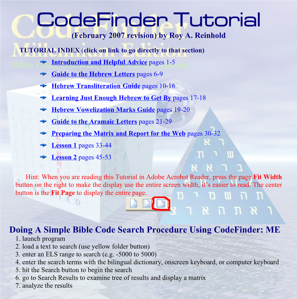 The Codefinder: ME Tutorial