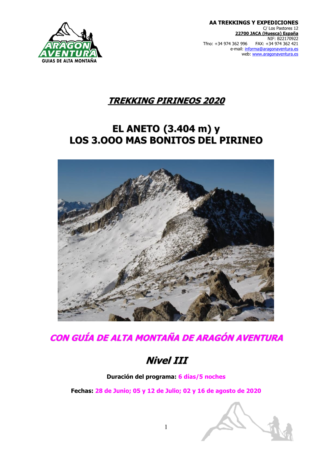 Aneto Y Los Techos Del Pirineo