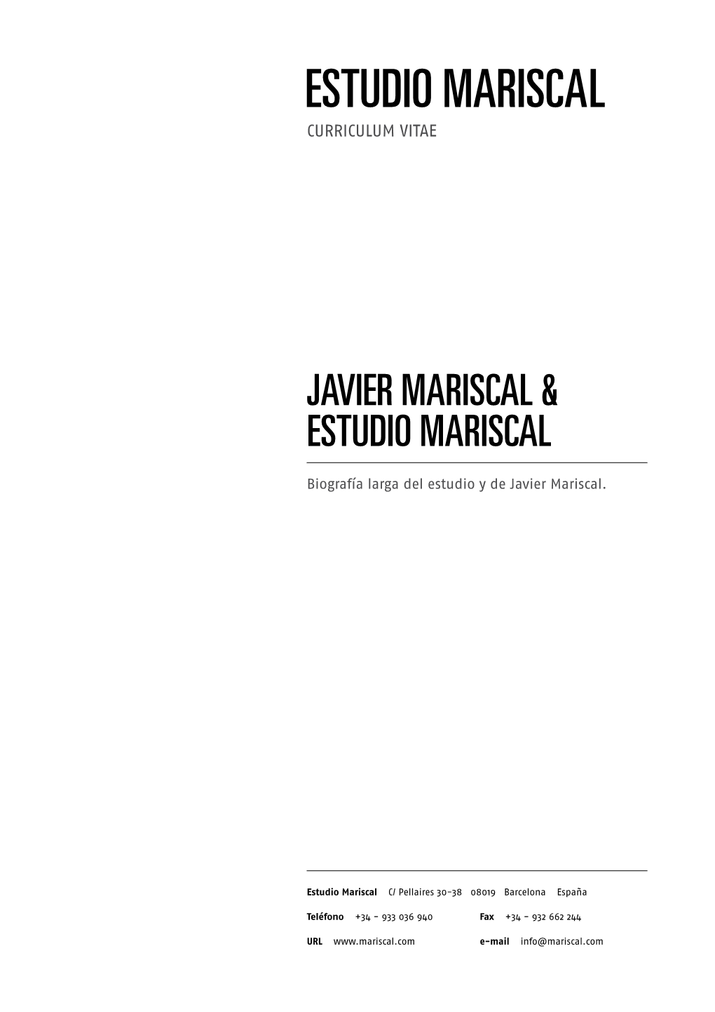 JAVIER MARISCAL & Estudio MARISCAL