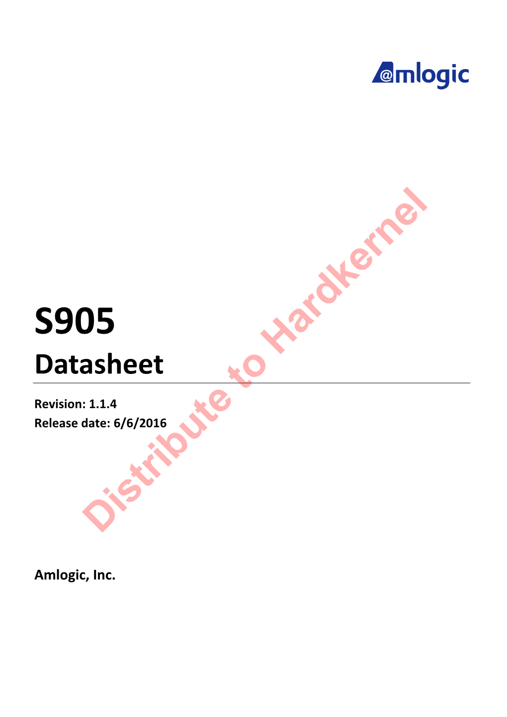 S905 Datasheet
