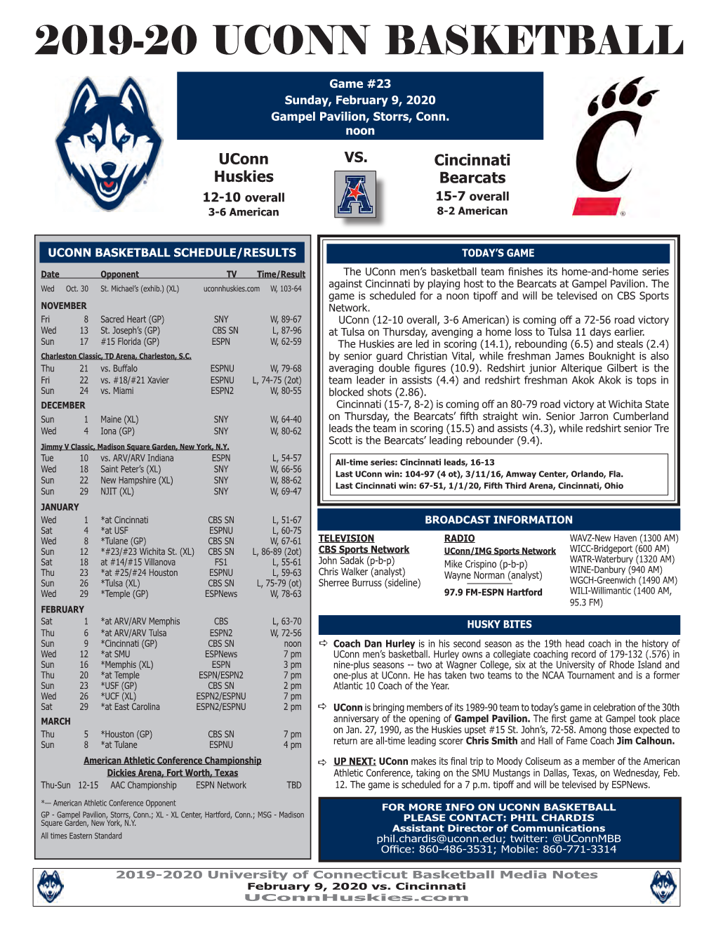 2019-20 Uconn Basketball