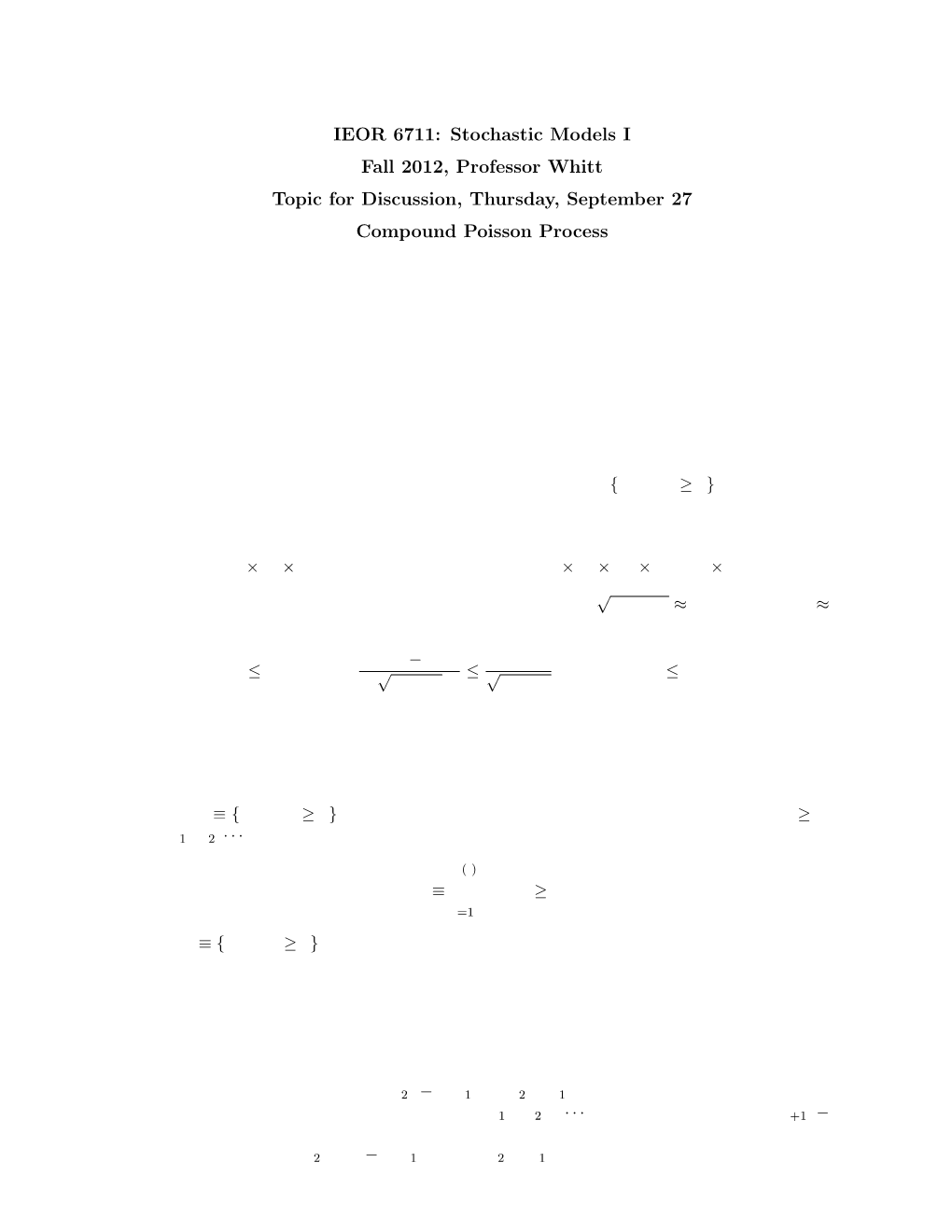 Compound Poisson Process. Let X(15) Denote the Daily Withdrawal