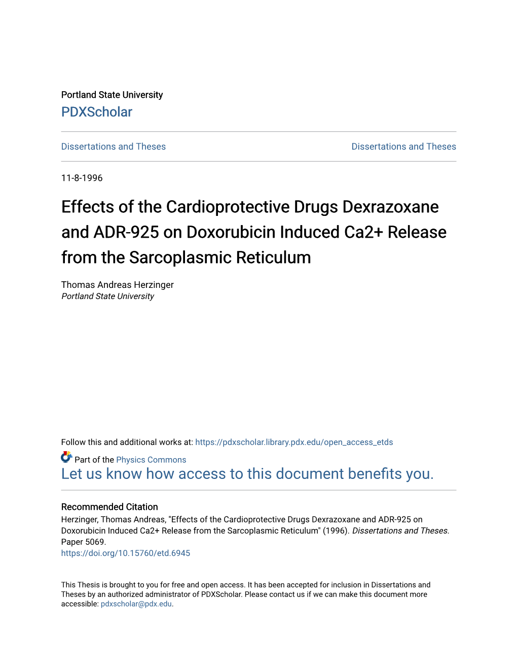 Effects of the Cardioprotective Drugs Dexrazoxane and ADR-925 on Doxorubicin Induced Ca2+ Release from the Sarcoplasmic Reticulum