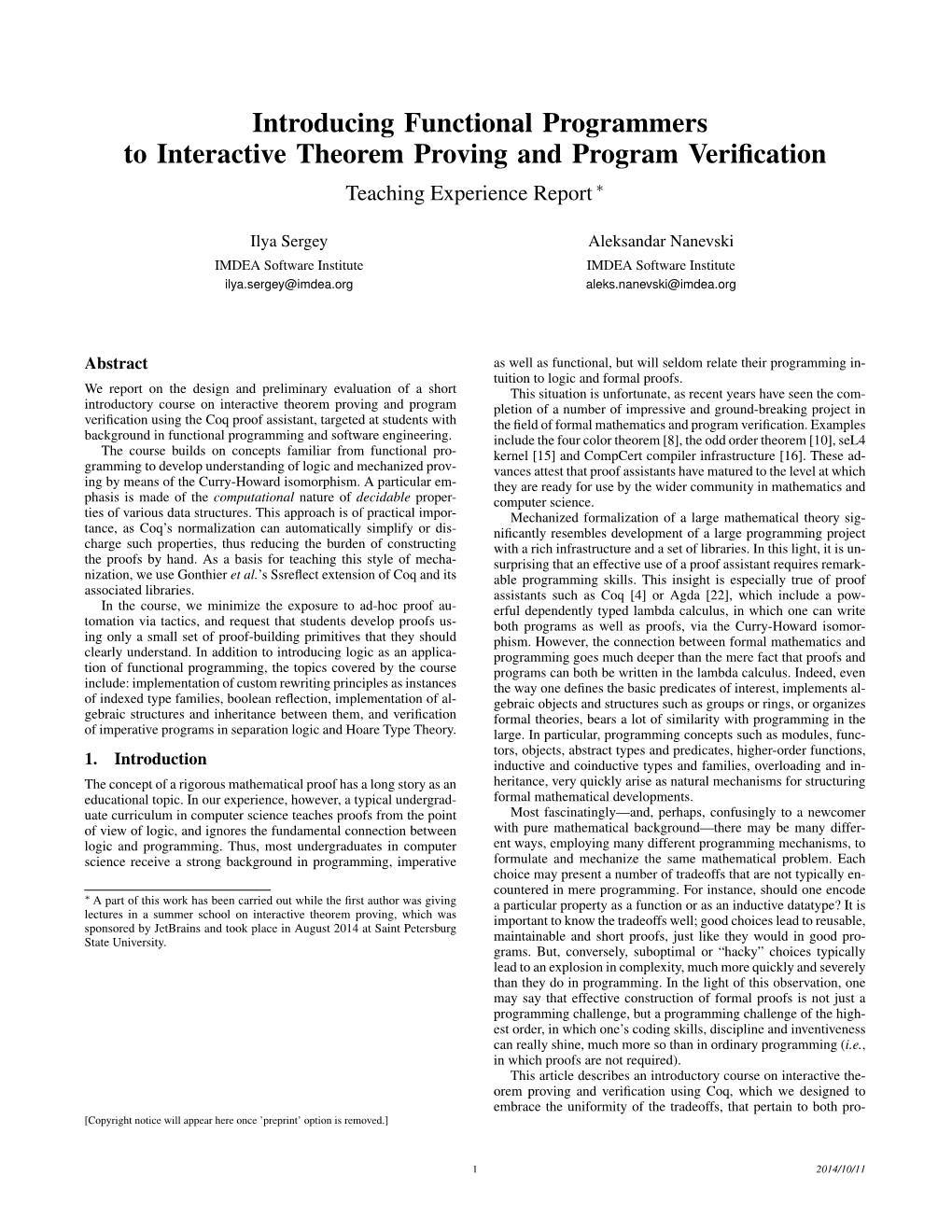 Introducing Functional Programmers to Interactive Theorem Proving and Program Verification