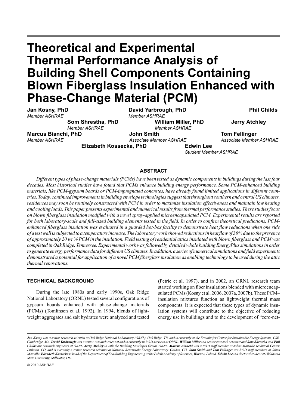 Theoretical and Experimental Thermal Performance Analysis of Building