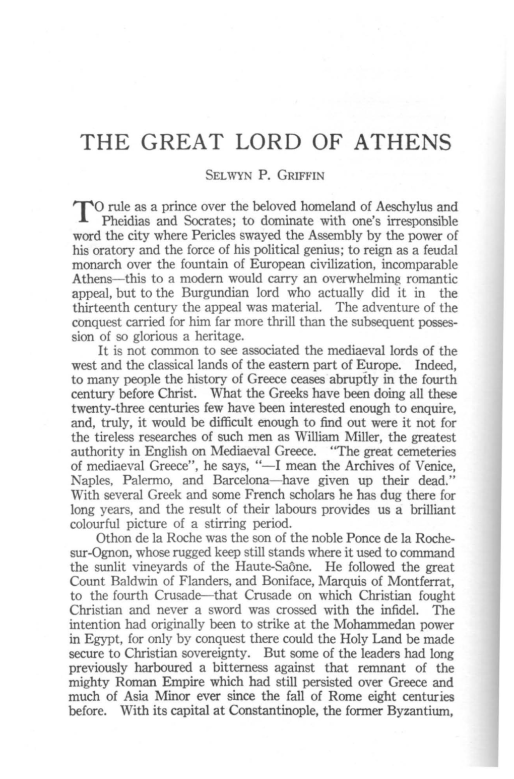 The Great Lord of Athens