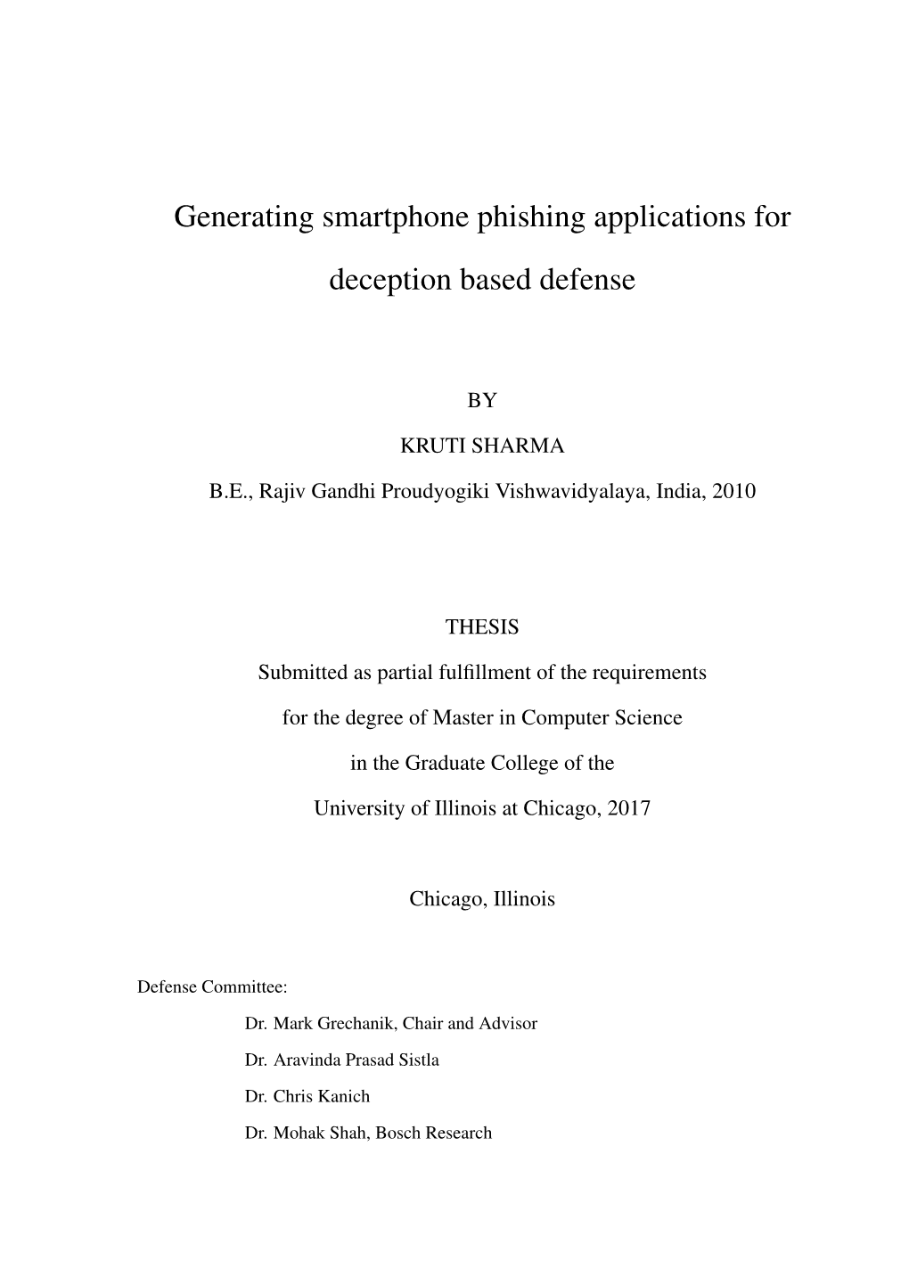 Generating Smartphone Phishing Applications for Deception Based Defense